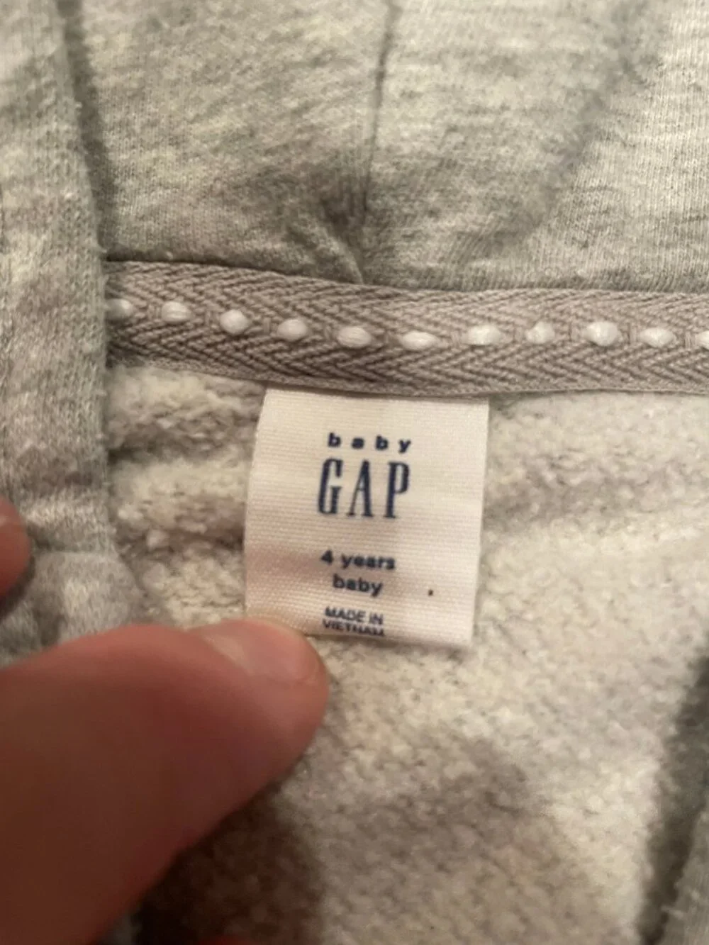 Baby GAP Sherpa Lined Zip Hoodie Gray Pink 4 Years